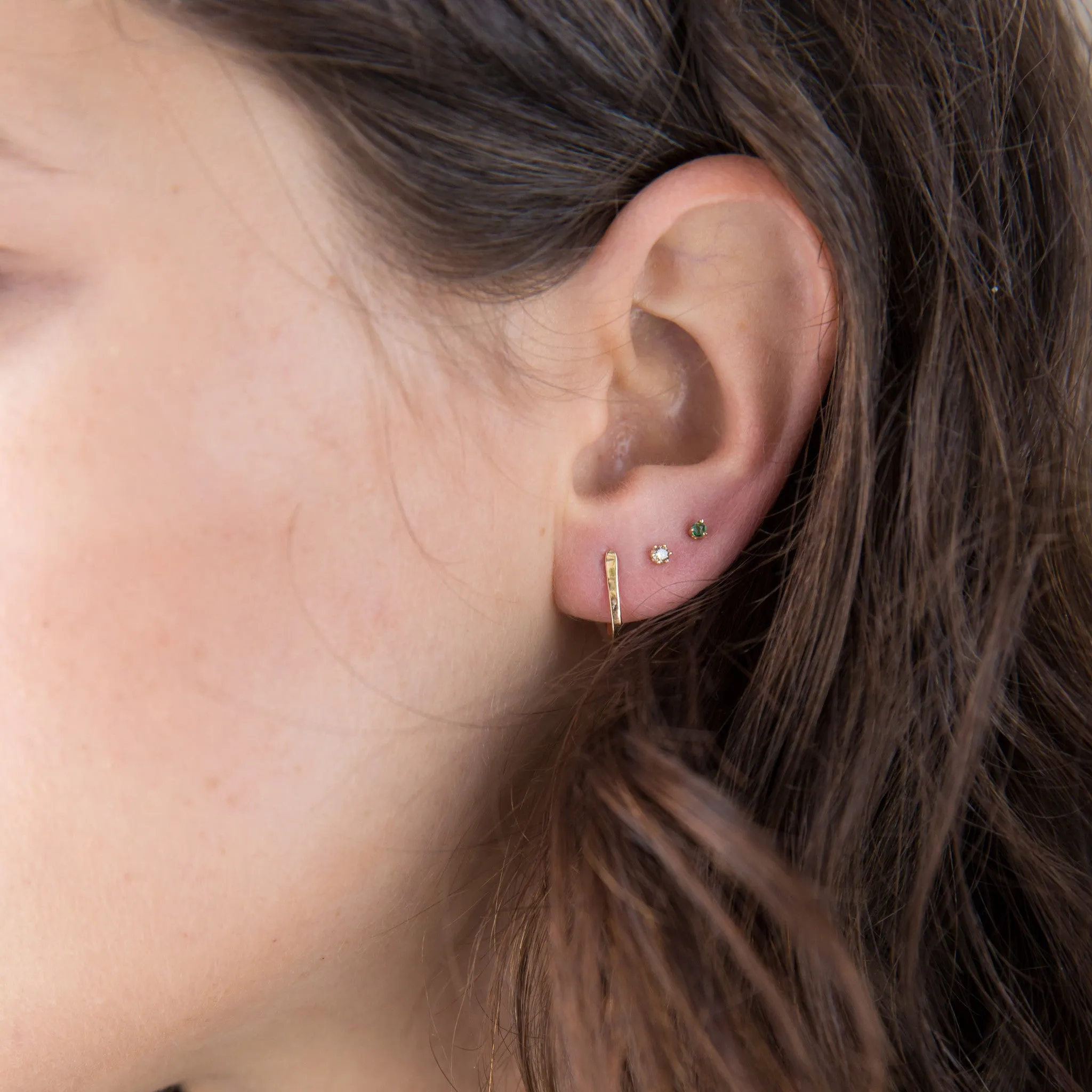tiny emerald studs