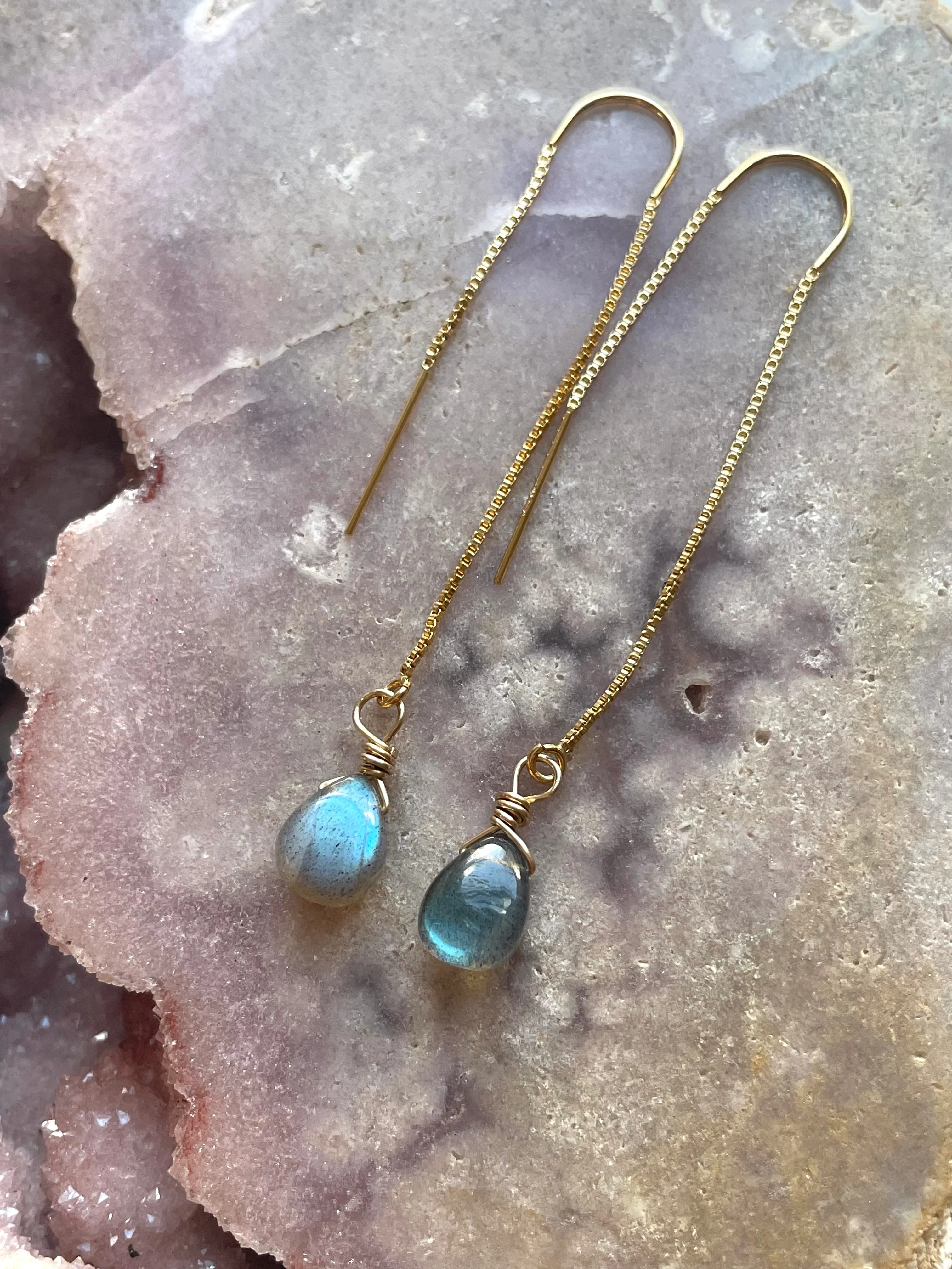 Tiny Labradorite Drop Threaders