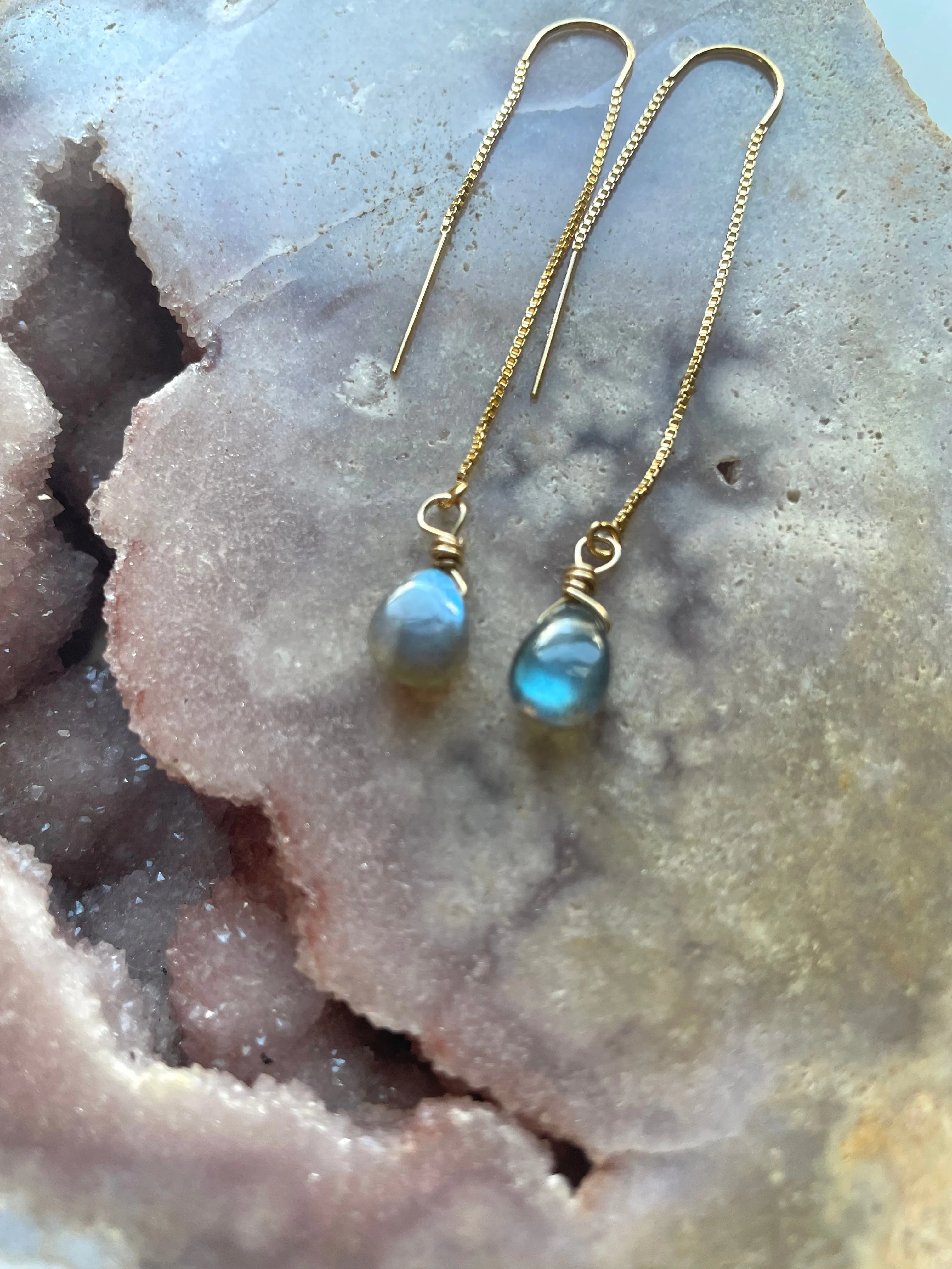 Tiny Labradorite Drop Threaders
