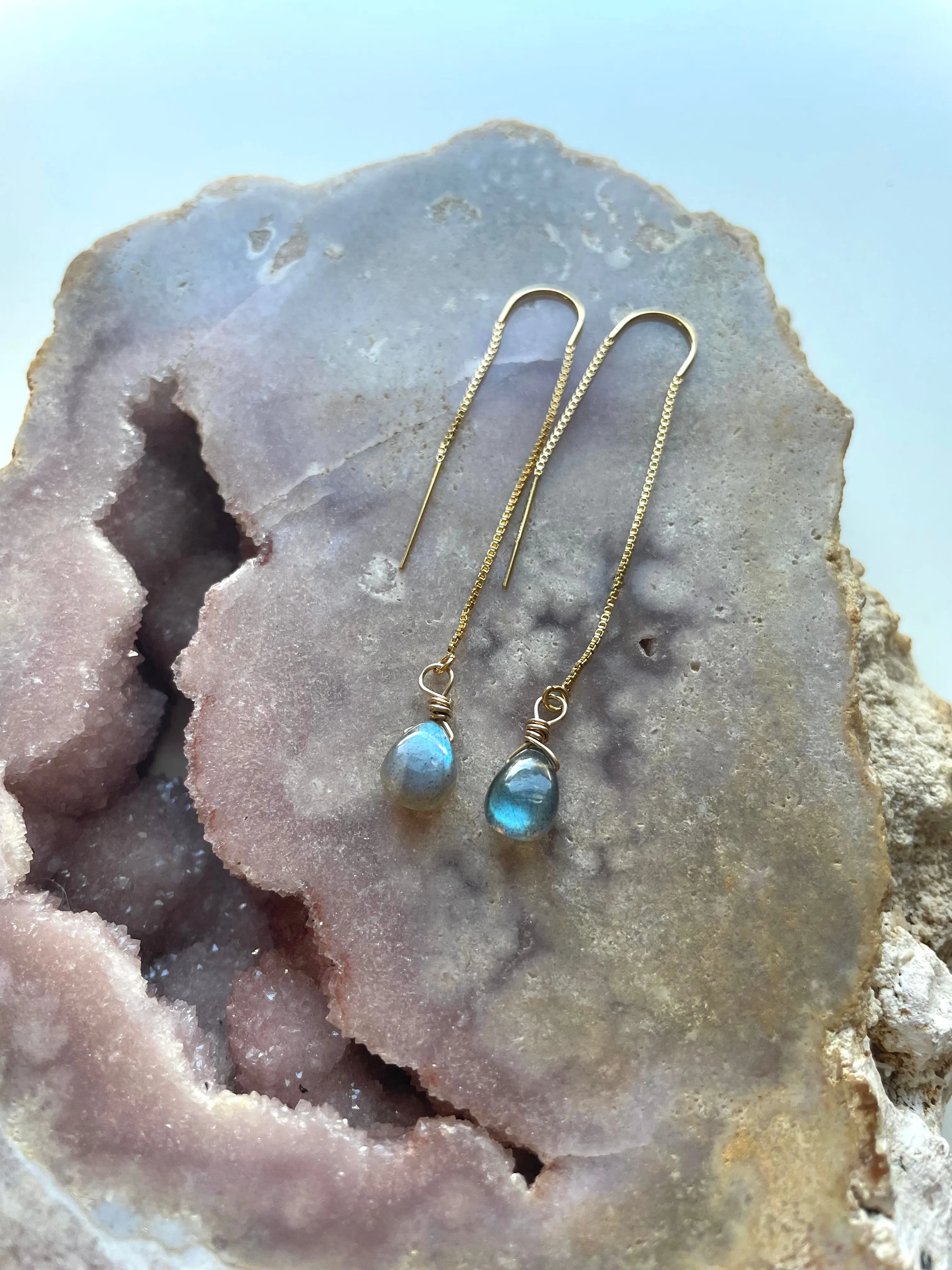 Tiny Labradorite Drop Threaders