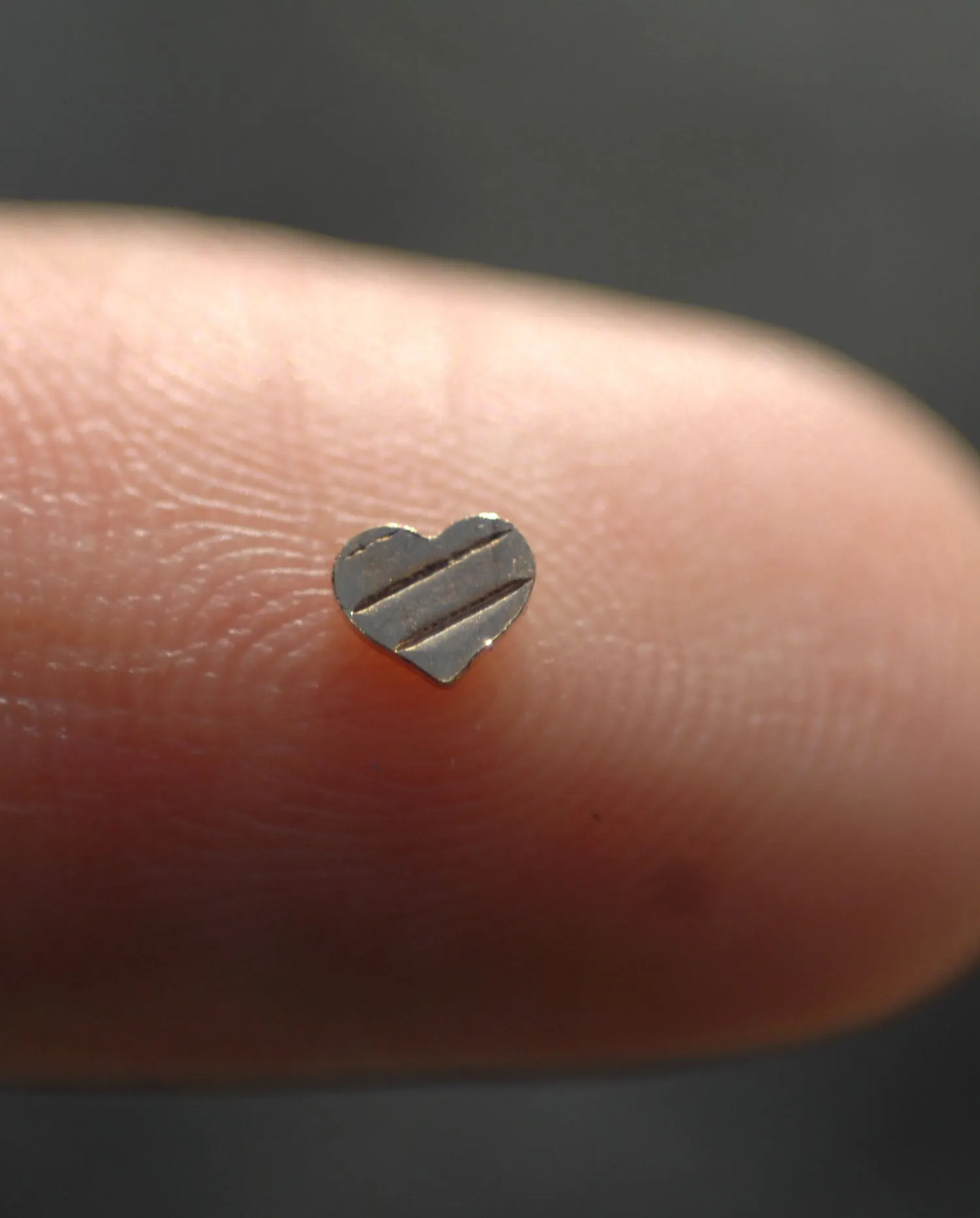 Tiny Metal Hexagon Heart Perfect 2.5mm x 2.6mm