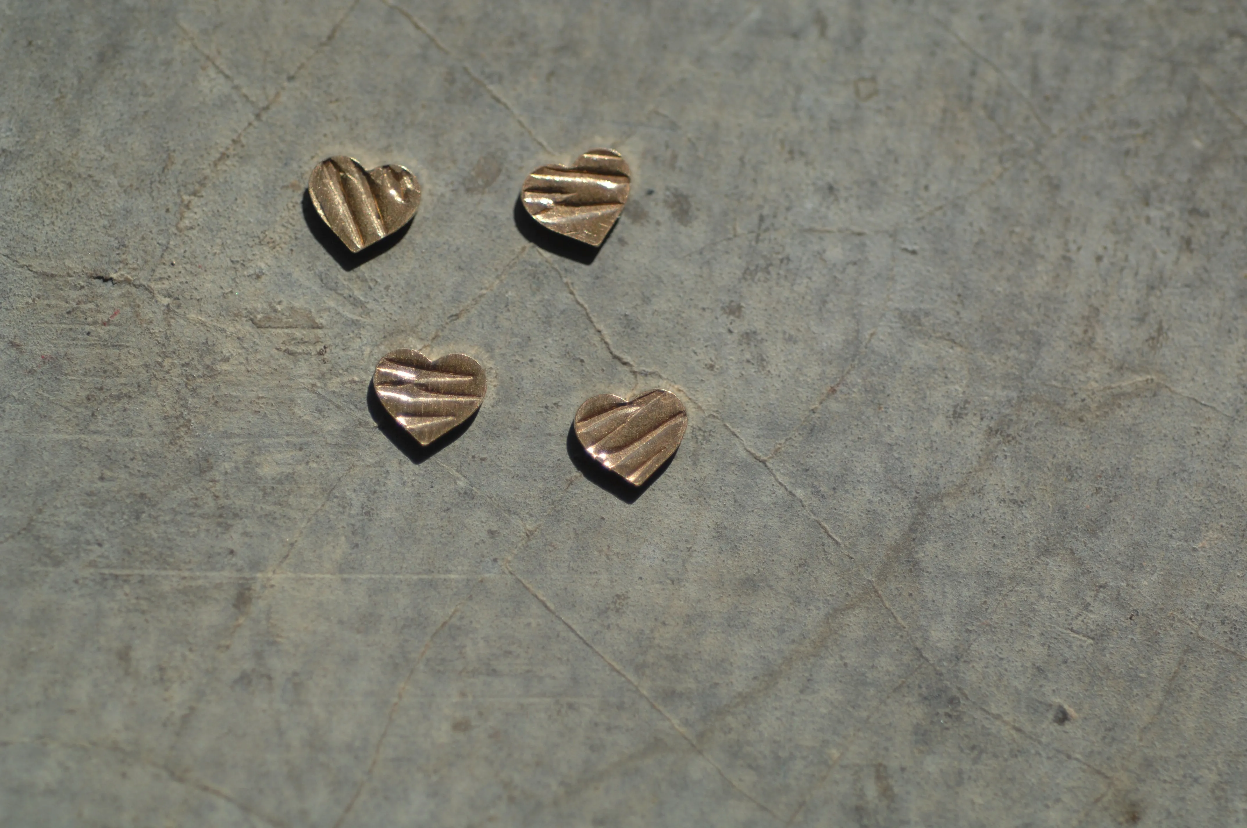 Tiny Metal Hexagon Heart Perfect 2.5mm x 2.6mm