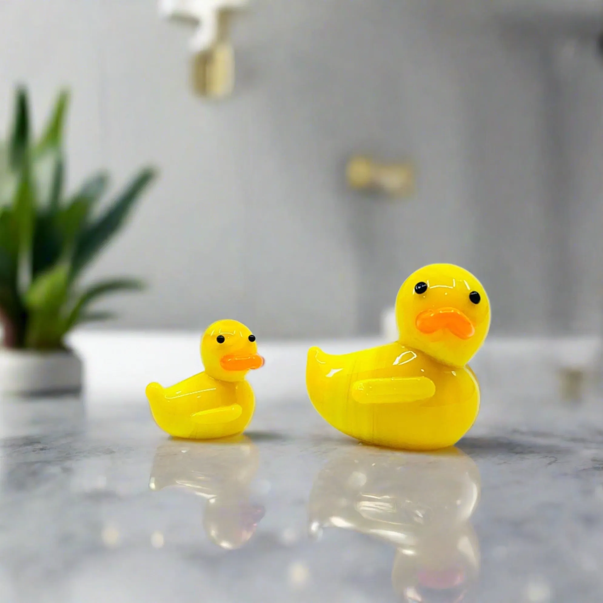 Tiny Mom and Baby Rubber Duck