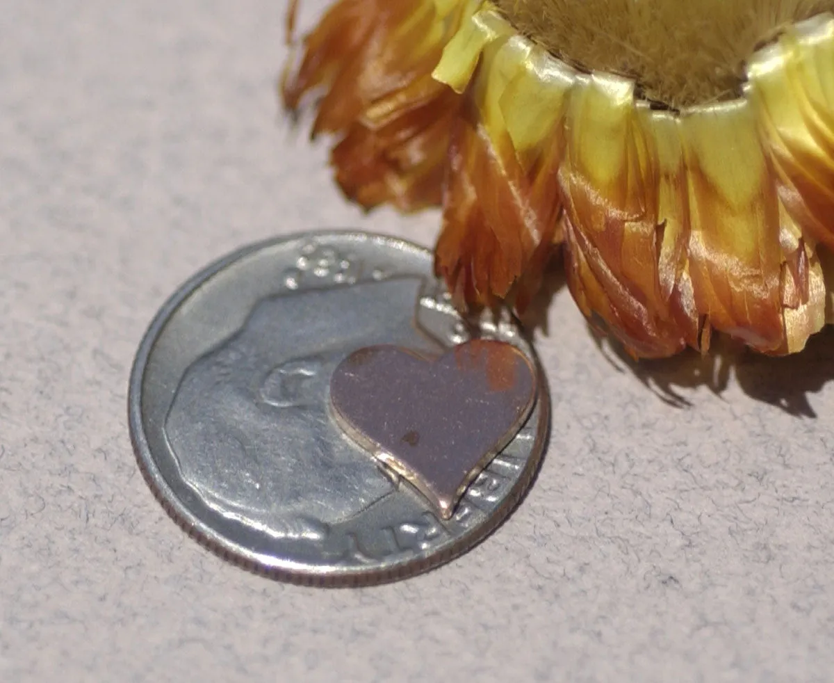 Tiny perfect heart shapes, copper, brass, bronze, nickel silver, Jewelry Making Mini shape, Valentine's day hearts
