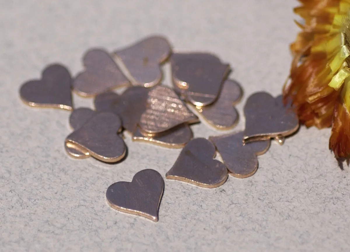 Tiny perfect heart shapes, copper, brass, bronze, nickel silver, Jewelry Making Mini shape, Valentine's day hearts
