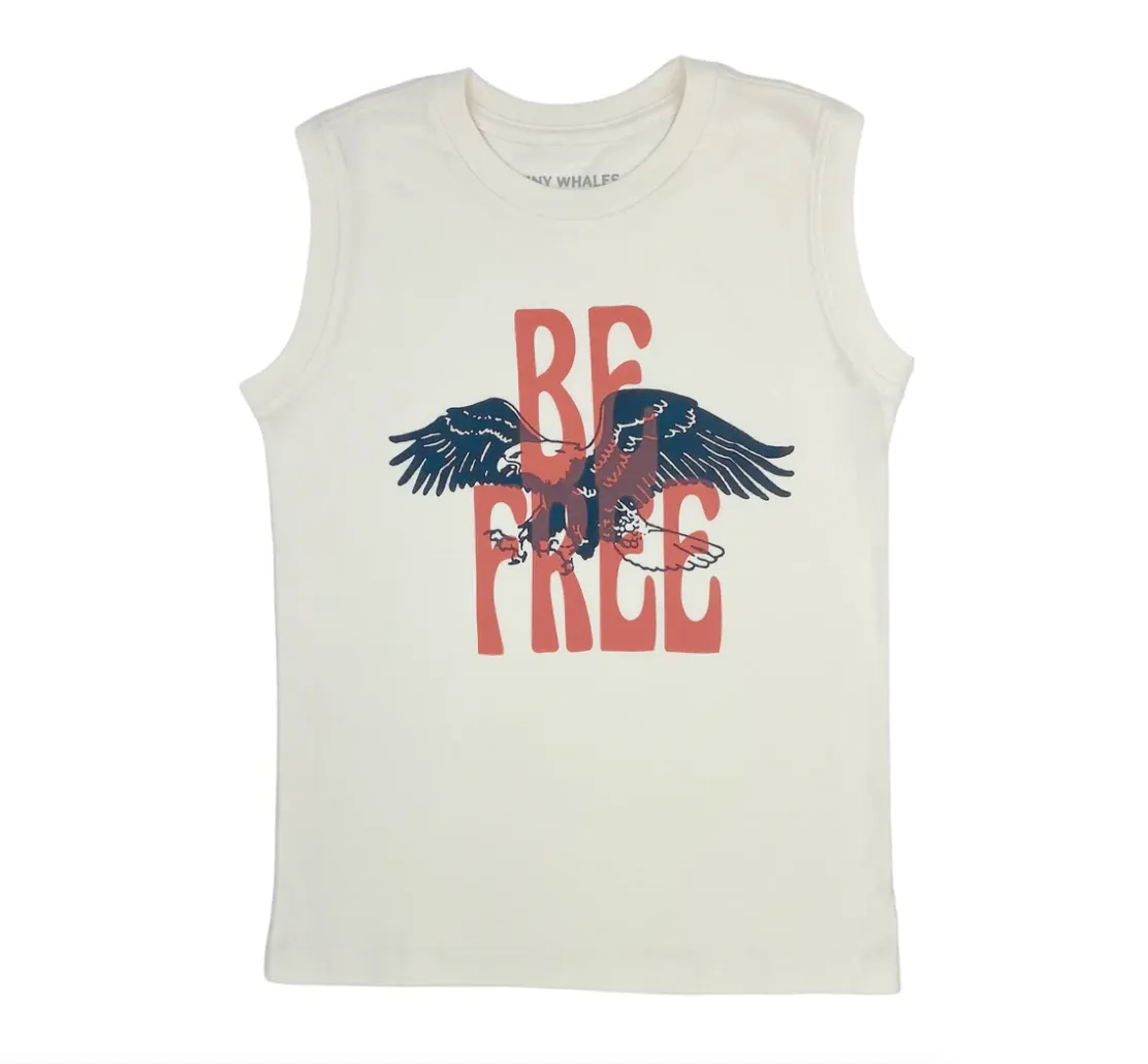 Tiny Whales Be Free Muscle Tank Natural
