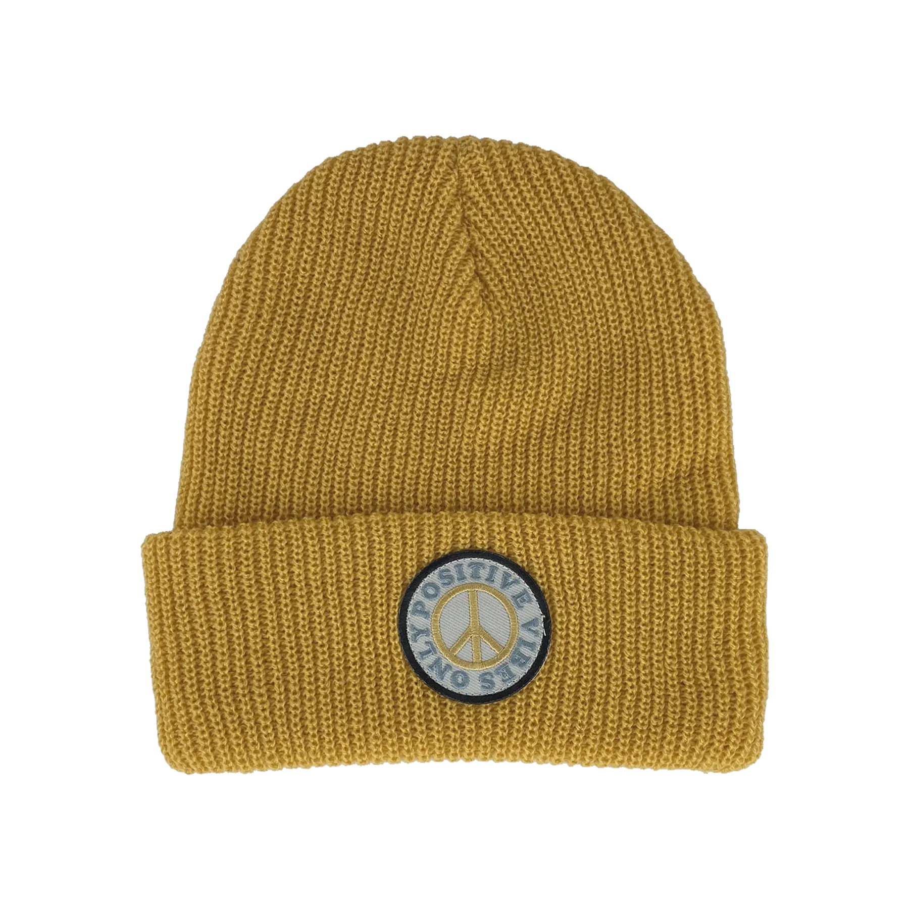 Tiny Whales Positive Vibes Vintage Gold Beanie