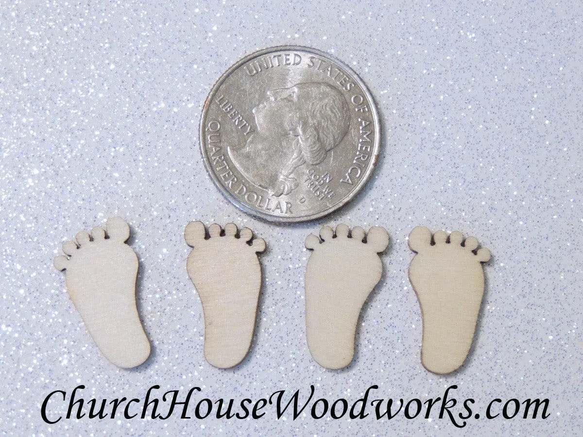 Tiny Wooden Baby Feet