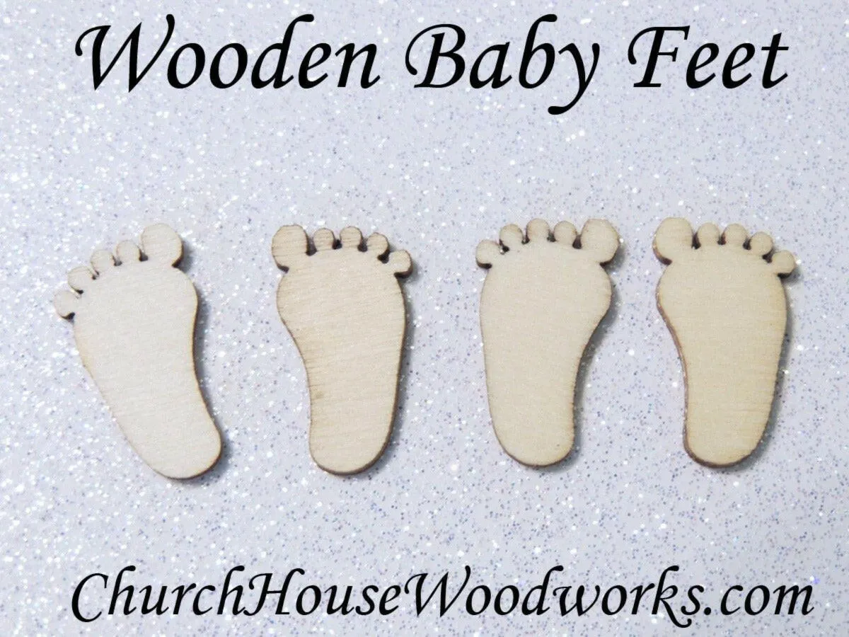 Tiny Wooden Baby Feet