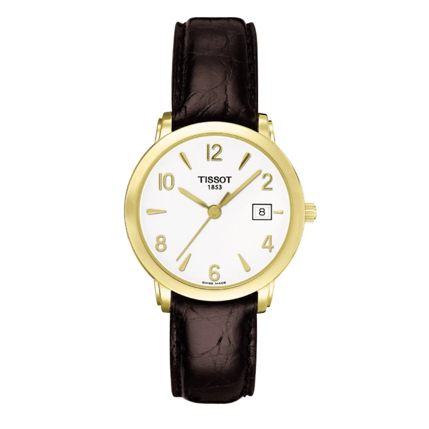 Tissot 13mm Sculpture Line Brown Leather Strap