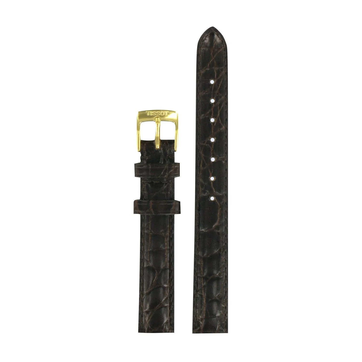 Tissot 13mm Sculpture Line Brown Leather Strap