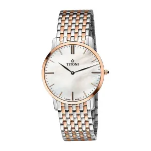 TITONI MEN'S SLENDERLINE QUARTZ MOTHER OF PEARL DIAL WATCH