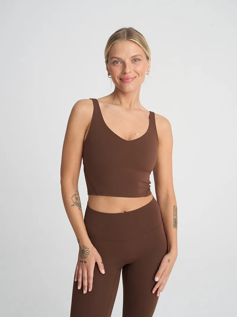 Top do jogi Grace, Chocolate Brown
