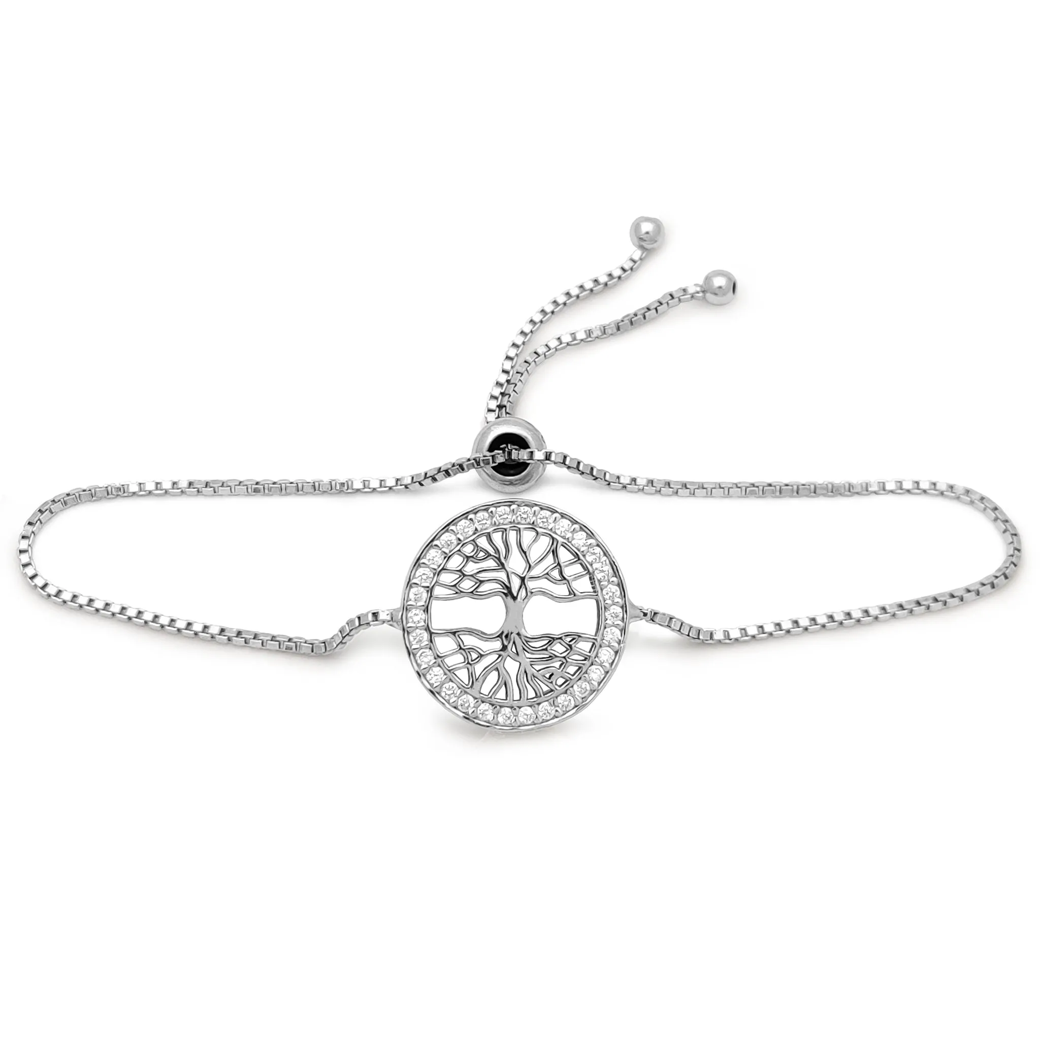 Tree Of Life Adjustable Bracelet (Silver)