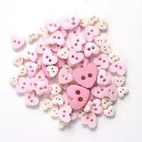 Trimits Mini Craft Heart Buttons - Pink Shades