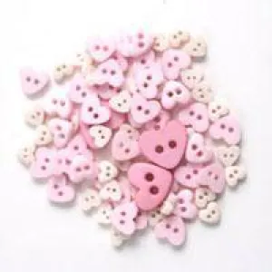 Trimits Mini Craft Heart Buttons - Pink Shades