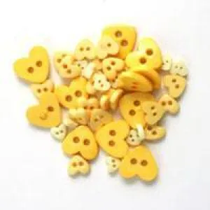 Trimits Mini Craft Heart Buttons - Yellow Shades