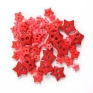 Trimits Mini Craft Stars Buttons - Red Shades