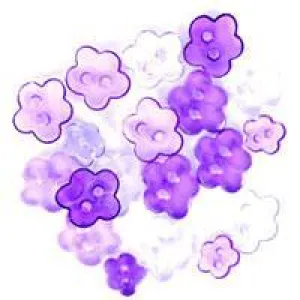 Trimits Mini Craft Transparent Flowers Buttons - Purple Shades