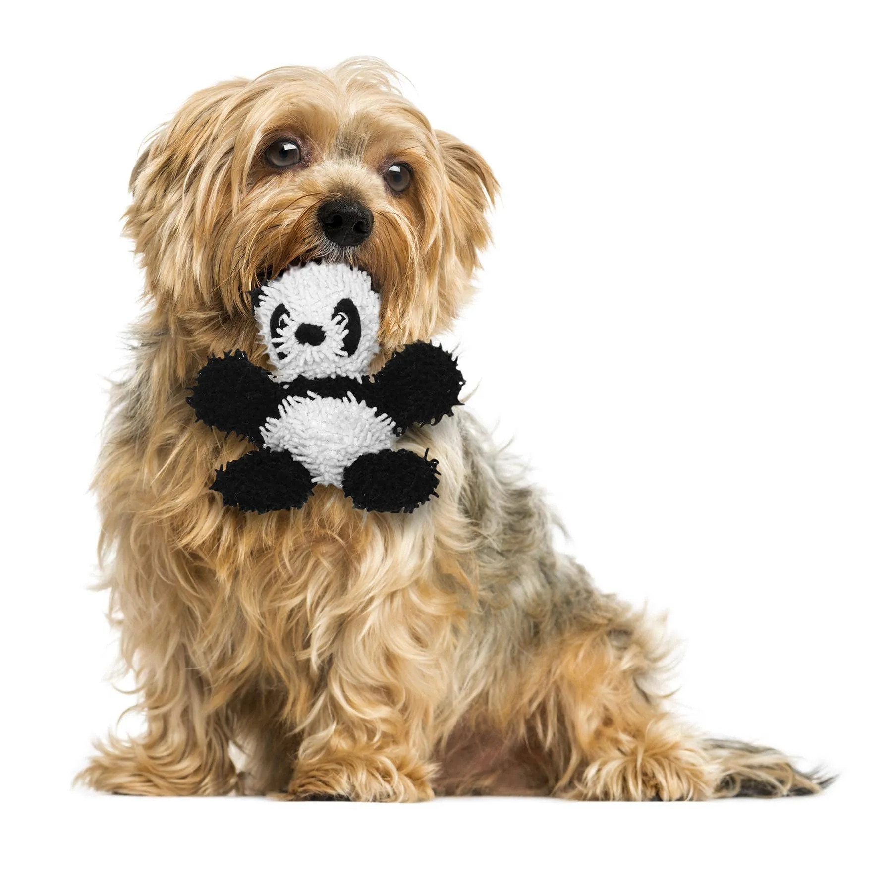 Tuffy Dog Toys - VIP Products - Mighty Jr Microfiber Ball Panda, Durable, Squeaky Dog Toy