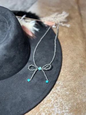 Turquoise Heart Navajo Coquette Necklace
