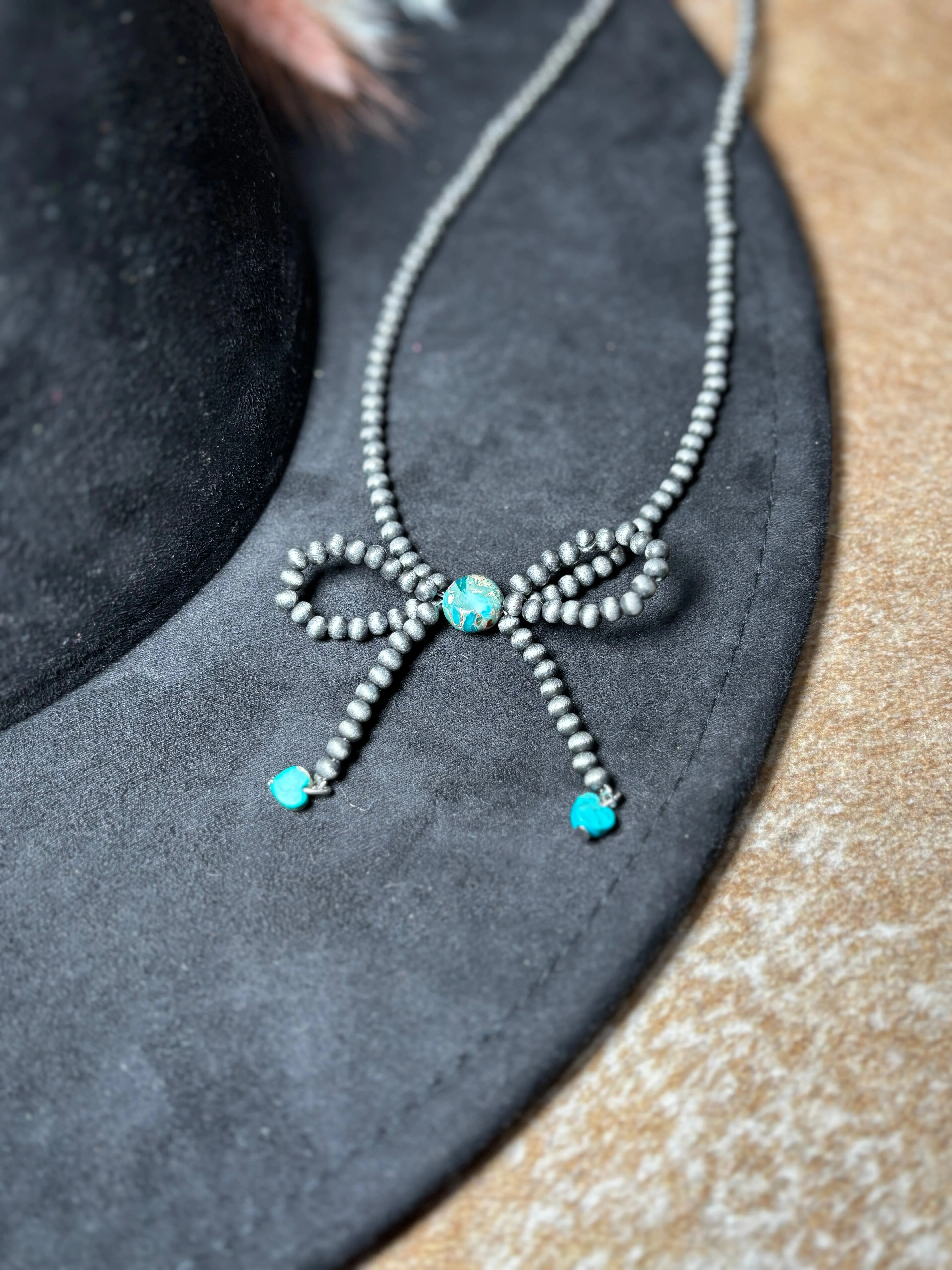 Turquoise Heart Navajo Coquette Necklace