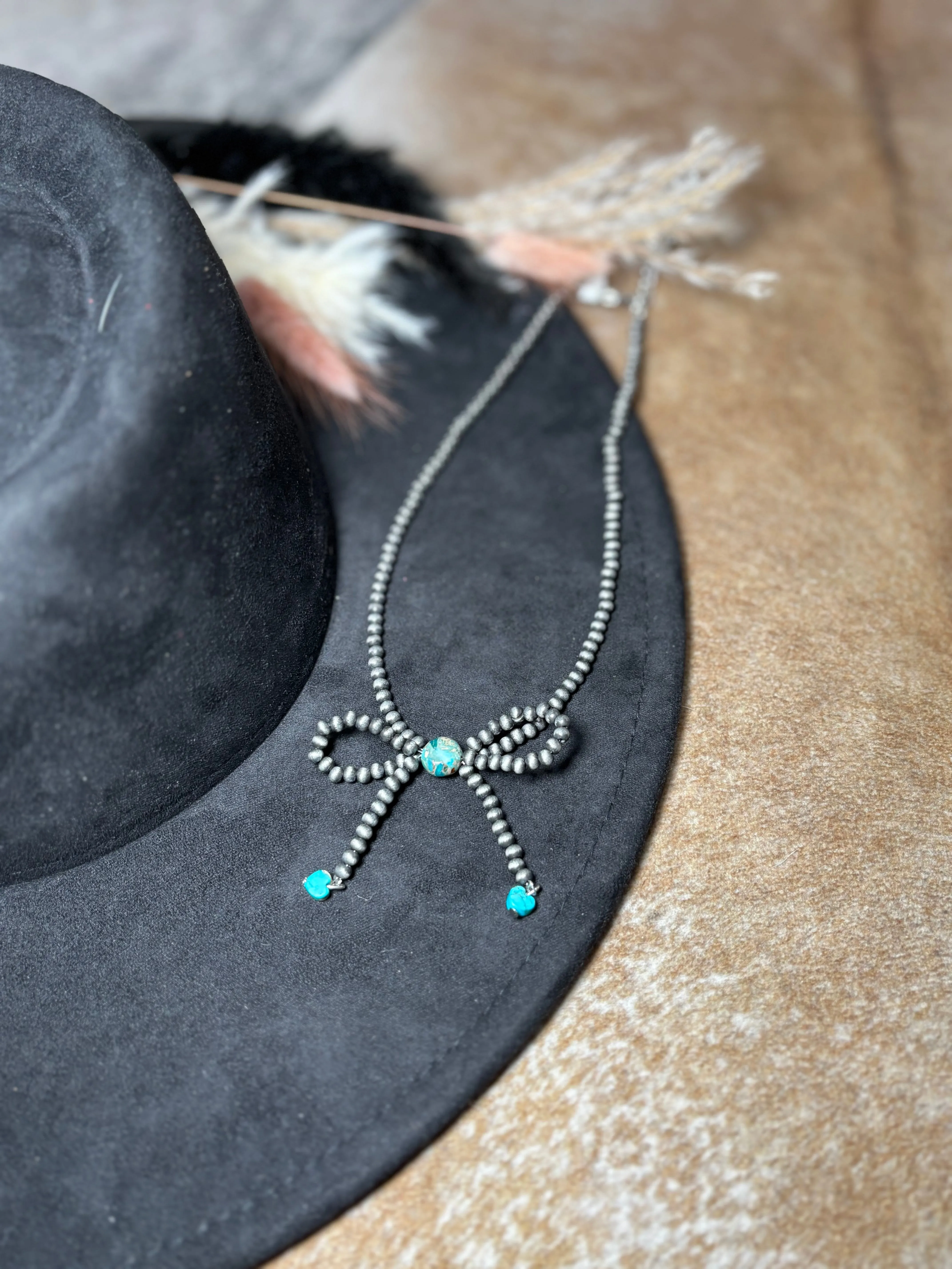 Turquoise Heart Navajo Coquette Necklace