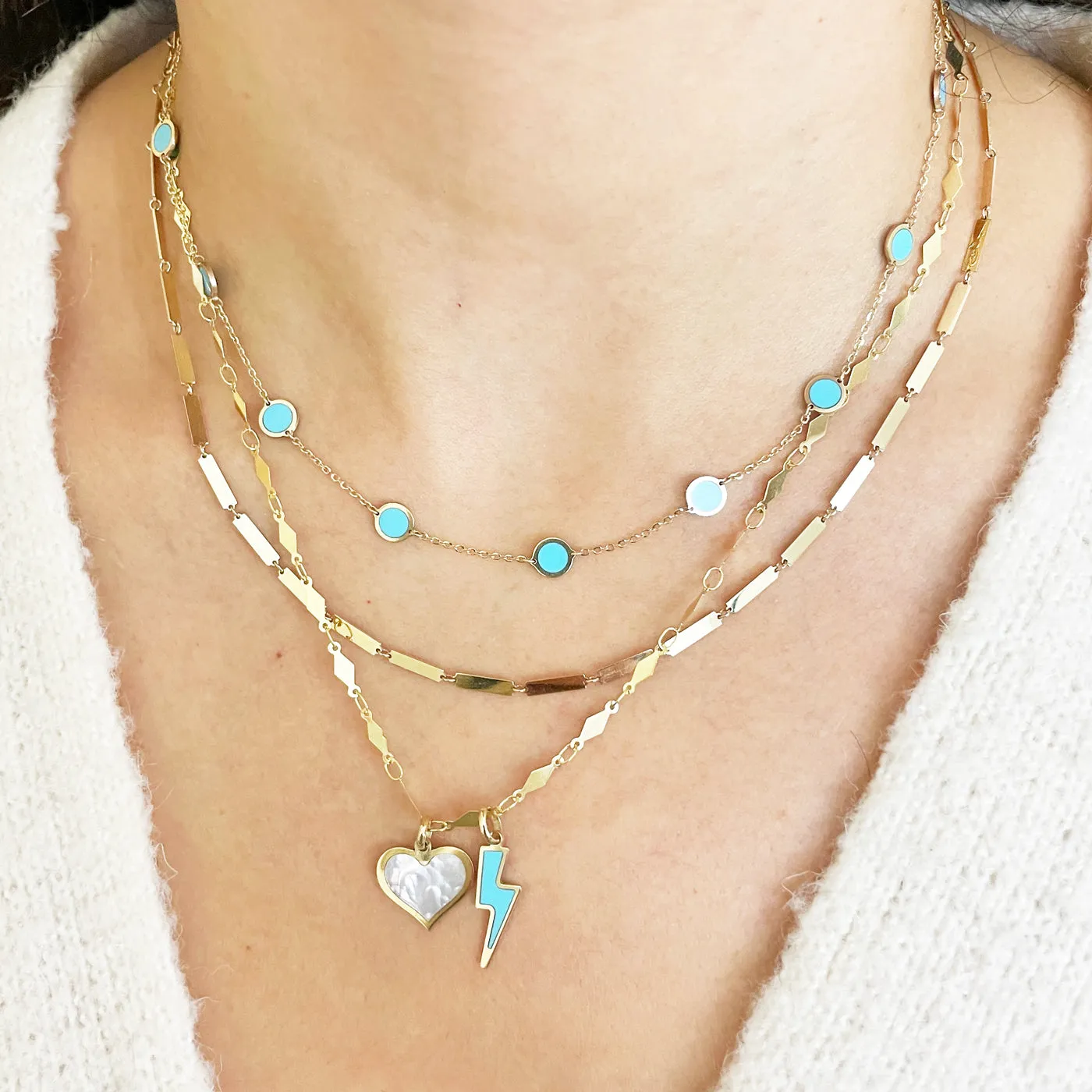Turquoise Lightning Bolt Charm