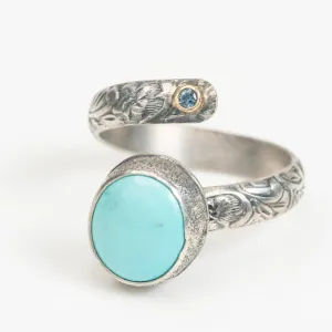 Turquoise Ring with Topaz