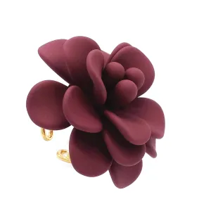 Tuscany Grape Purple Hibiscus Silk Effect Adjustable Ring