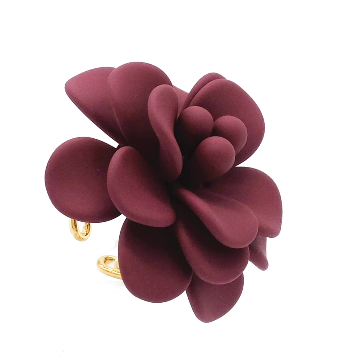 Tuscany Grape Purple Hibiscus Silk Effect Adjustable Ring