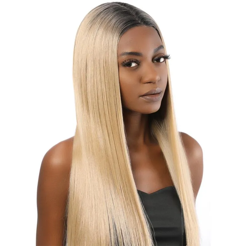 Undetectable Invisible Lace Full Lace Straight Wig Fake Scalp Two Tone 2T103#