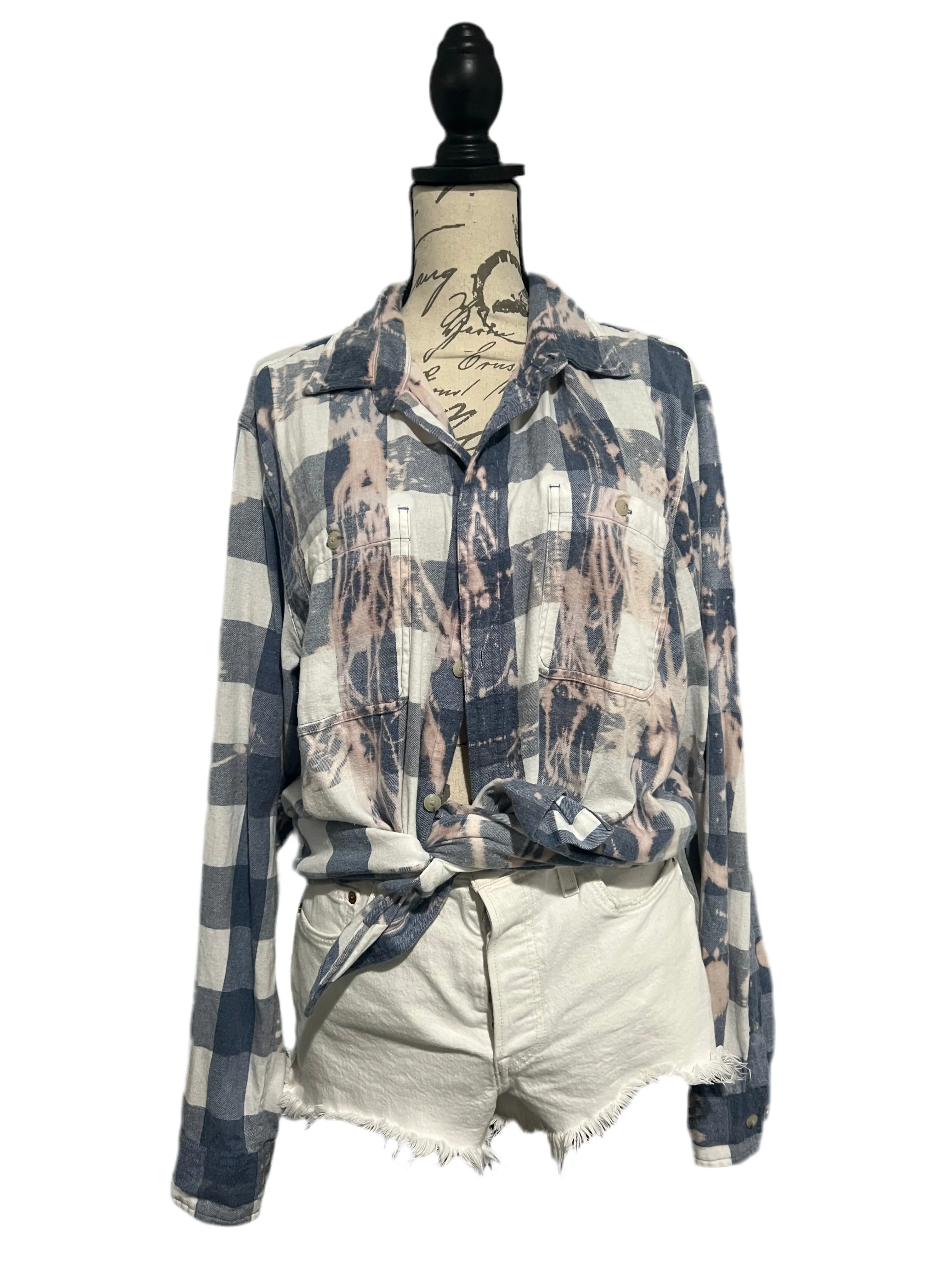 Upcycled distressed fringed Jason