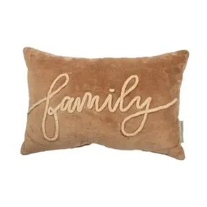 VELVET PILLOW WITH SAYING FAMILY