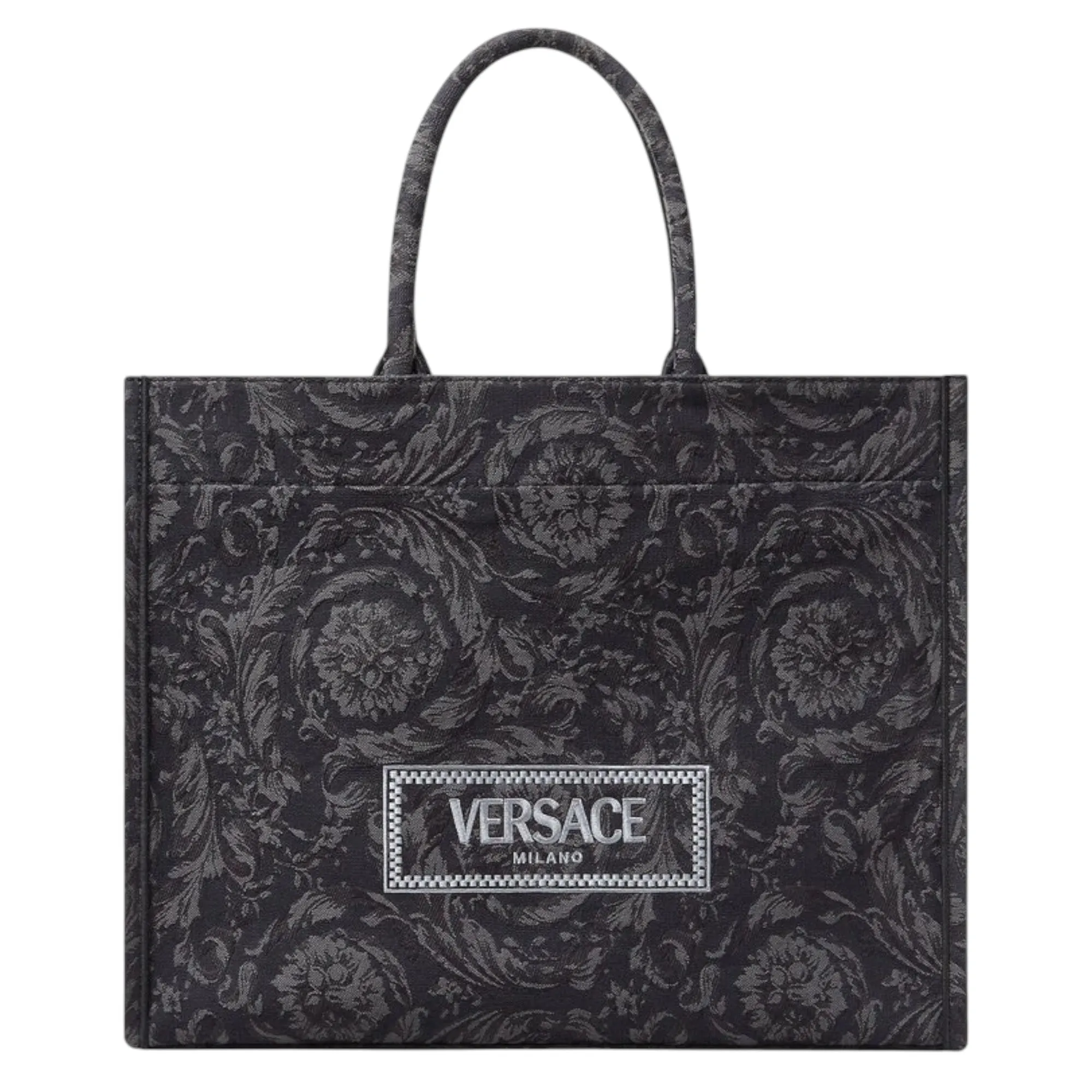 Versace Bag, Black Barocco Athena Large Tote Bag