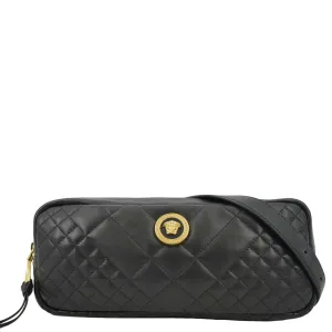 VERSACE Medusa Quilted Leather Belt Bag Black