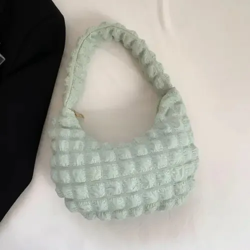 Vibrant Light Green Small Texture Handbag