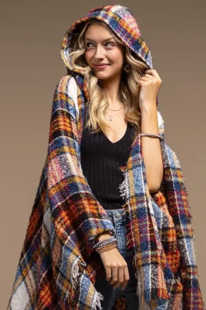 Vin Chaud Plaid Ruana