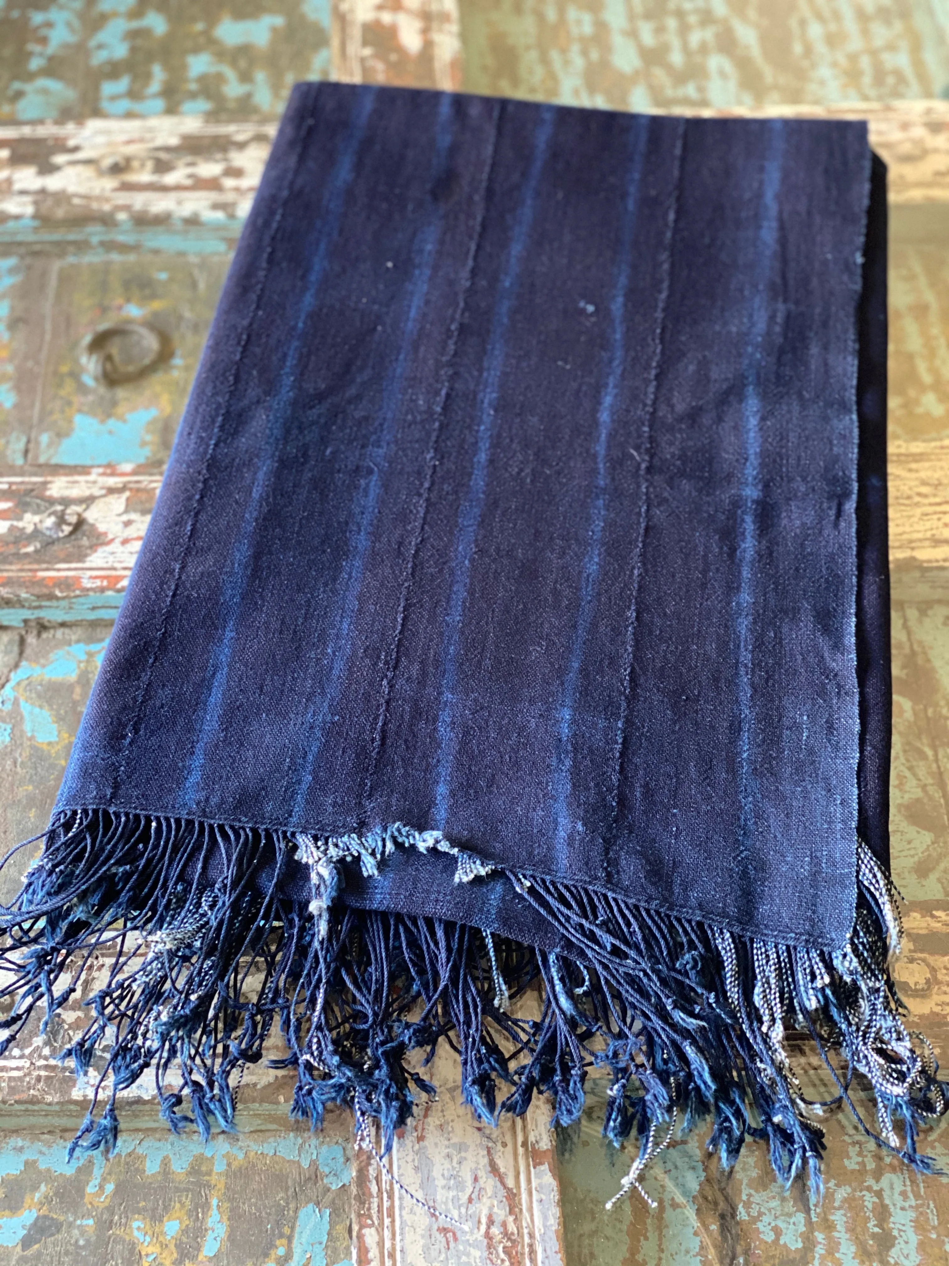 Vintage African Indigo Denim Mossi Mudcloth Throw | No. 17