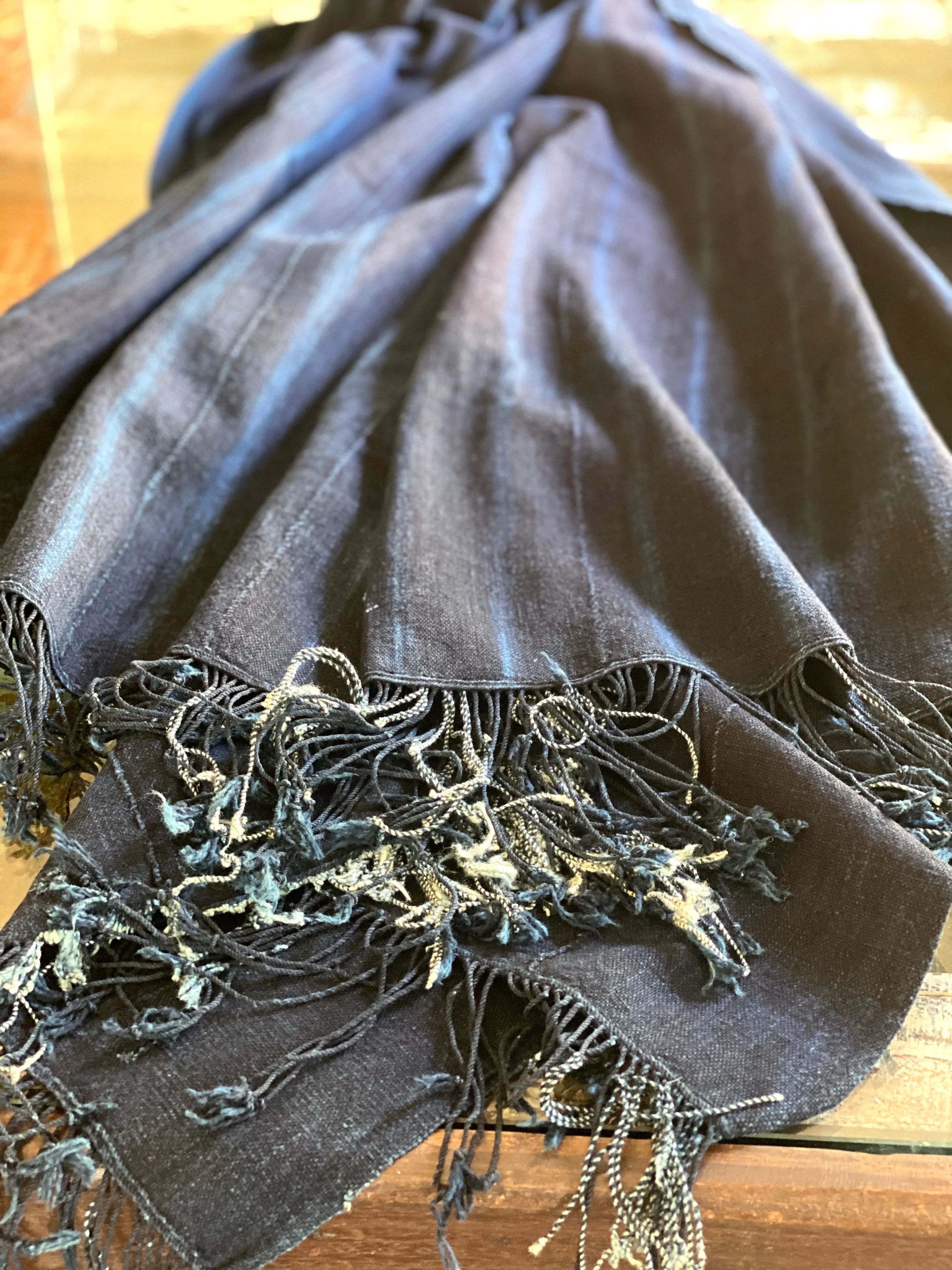 Vintage African Indigo Denim Mossi Mudcloth Throw | No. 17