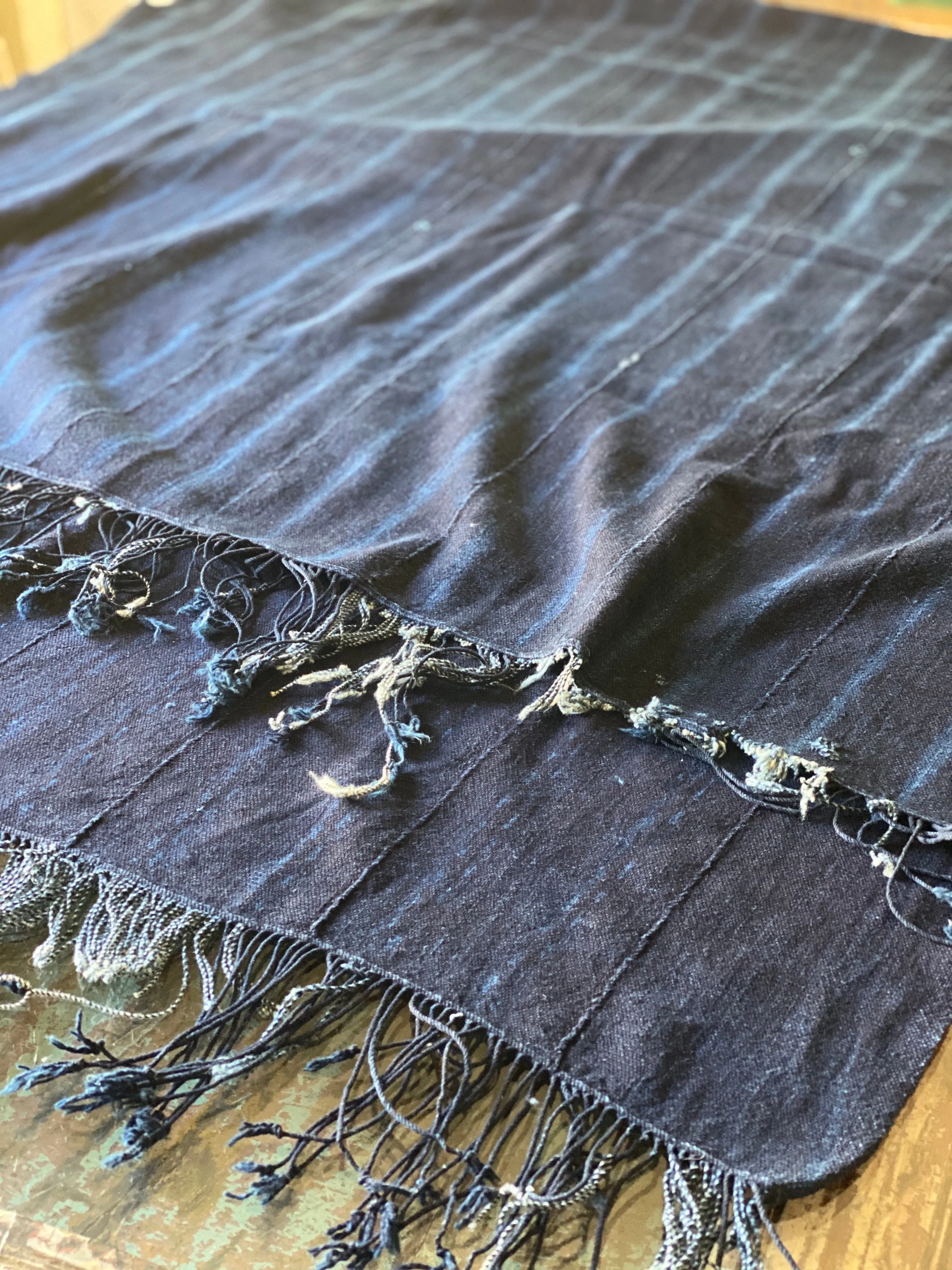 Vintage African Indigo Denim Mossi Mudcloth Throw | No. 17