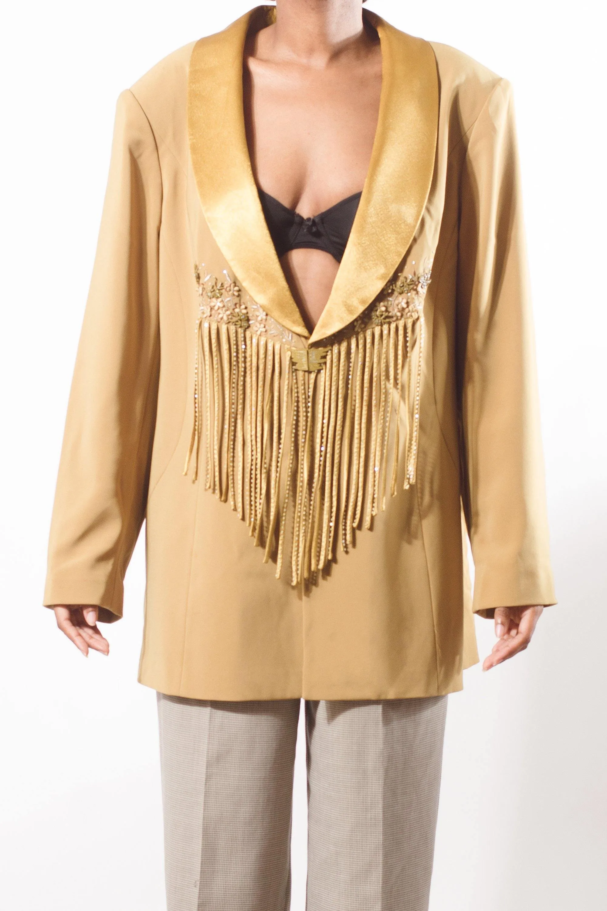 Vintage Lime Green Fringe Jacket