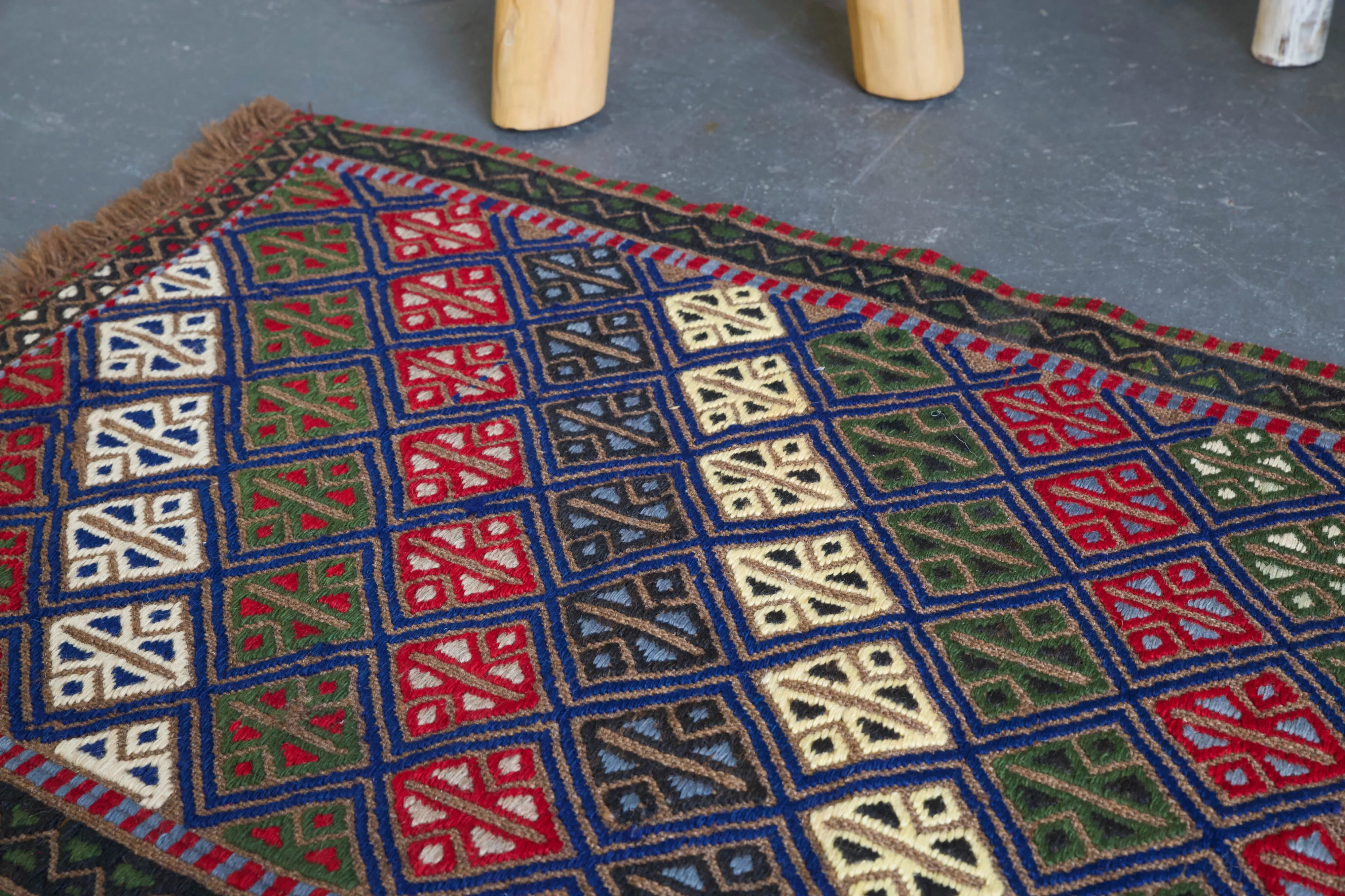 Vintage Mini Turkish Kilim Rug 1'10"x2'11"