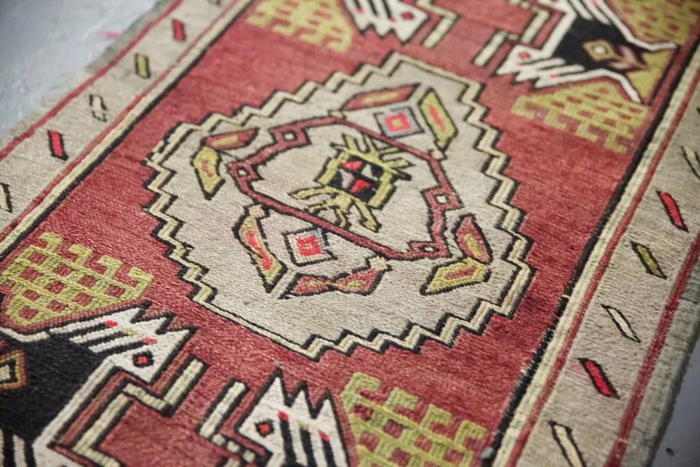 Vintage Mini Turkish Kilim Rug 20"x39.5"