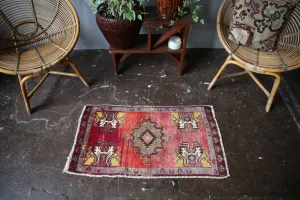 Vintage Mini Turkish Rug 1.9x3.3ft