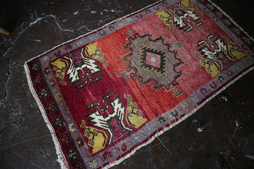 Vintage Mini Turkish Rug 1.9x3.3ft