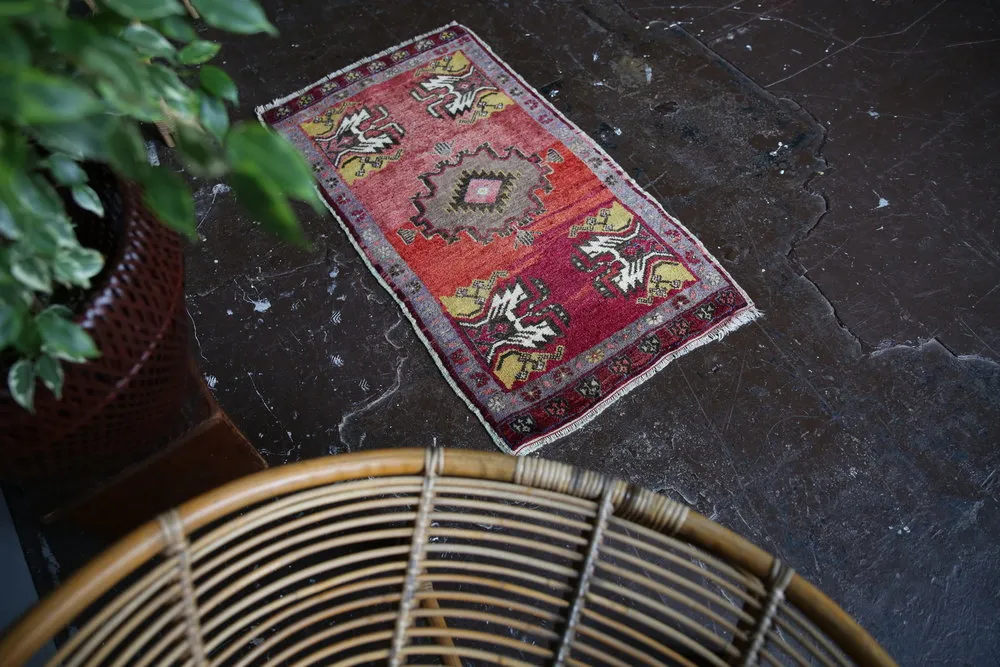 Vintage Mini Turkish Rug 1.9x3.3ft