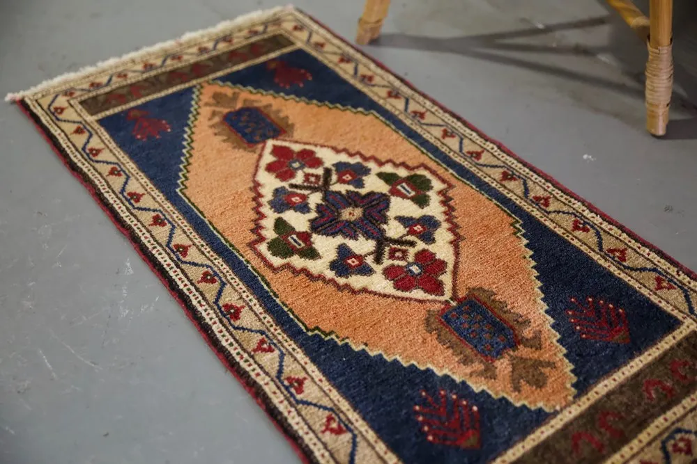 Vintage Mini Turkish Rug 20"x42.5"