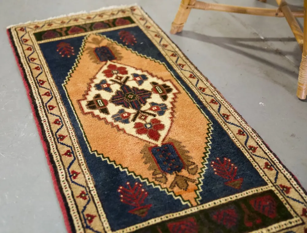 Vintage Mini Turkish Rug 20"x43.5"