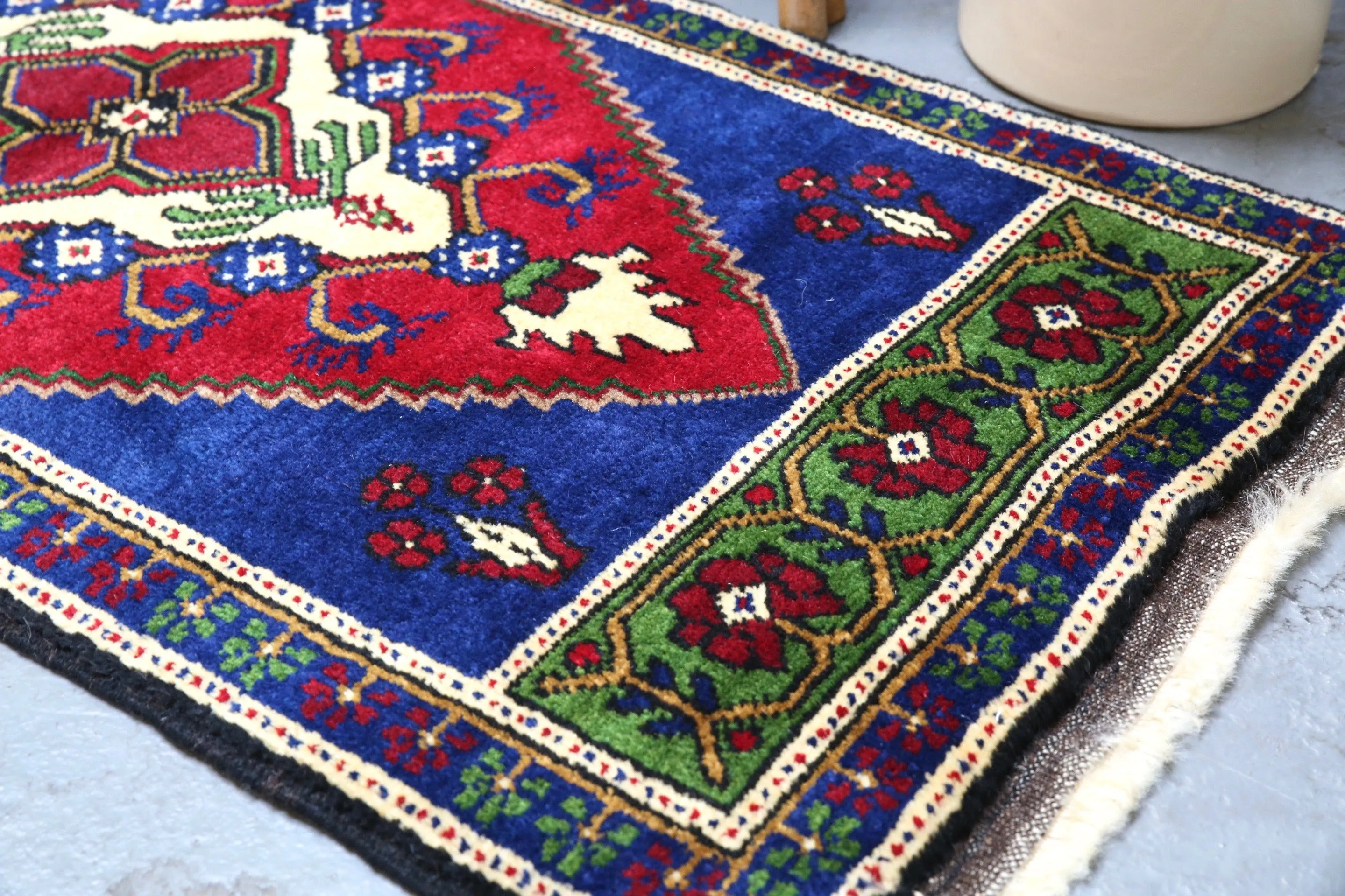 Vintage Mini Turkish Rug 22inx44in